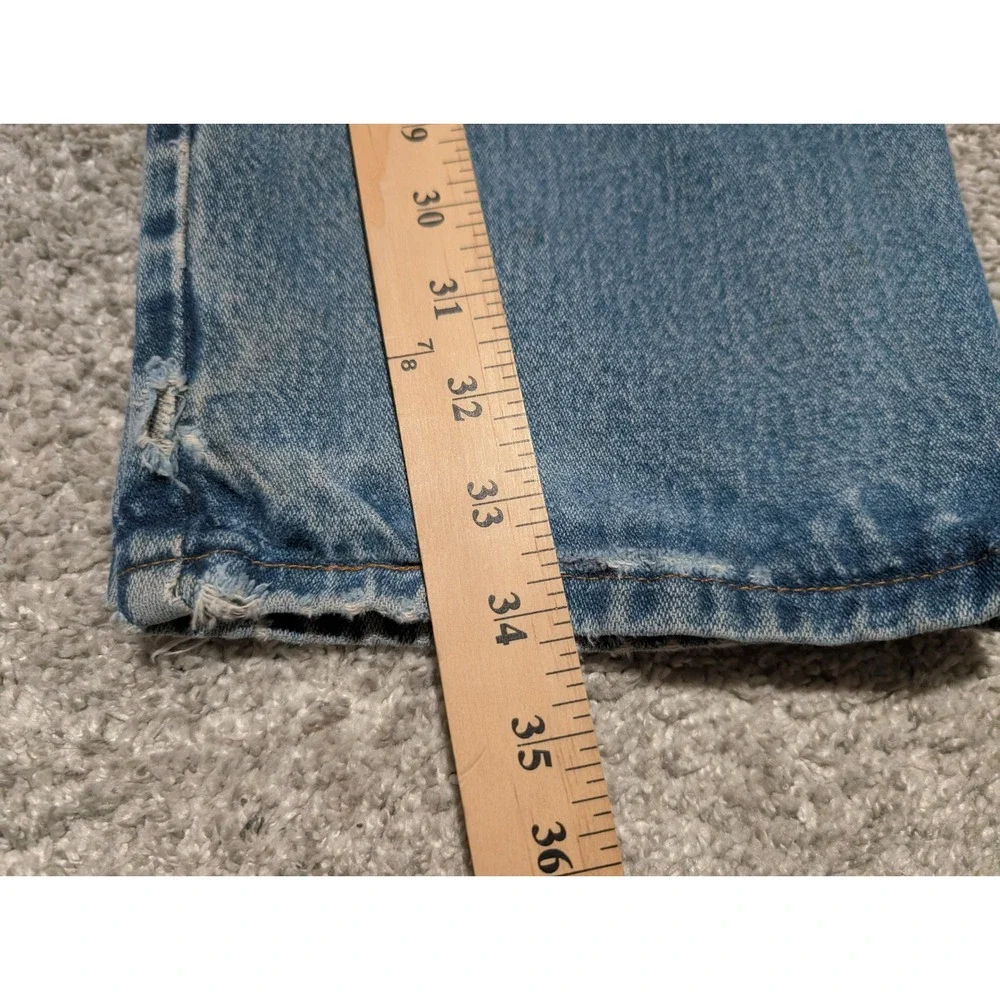 Wrangler Jeans Mens‎ 34x36 Blue Cowboy Cut Straight Leg Distressed Western